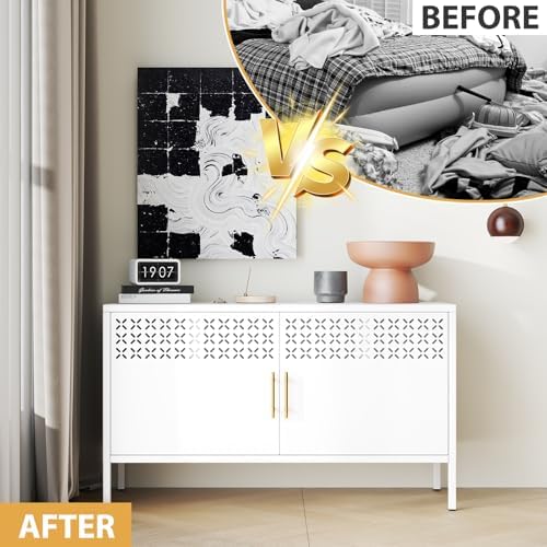 Metal Storage Cabinet Short, 2-Door Locker Cabinets - Image 6