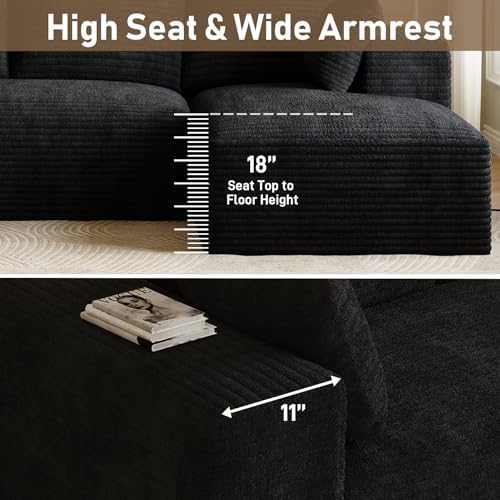 ONEMMLION 107" L-Shaped Cloud Boneless Couch Sofa - Image 3