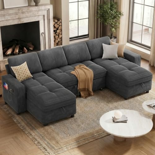 WEUP Modular Sectional Sleeper Sofa Bed, Pull Out Couch - Image 3