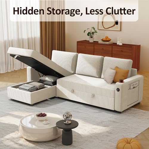 Ball & Cast 80" Sectional Sleeper Sofa Bed Pull Out Couches - Image 5