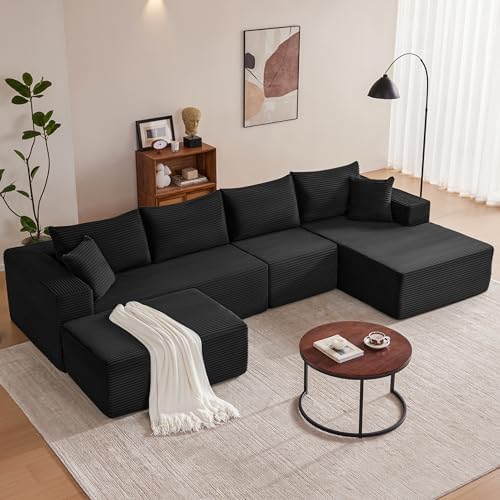 Mangodan 140” Cloud Sectional Couch, Boneless Sofa - Image 2