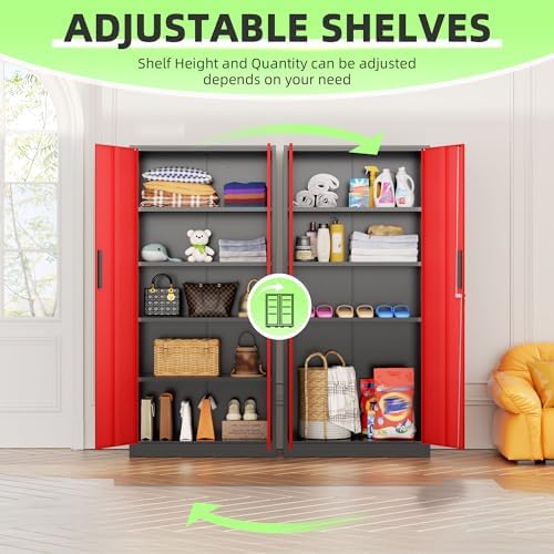INTERGREAT Metal Storage Cabinet, Tall Metal Cabinet - Image 5