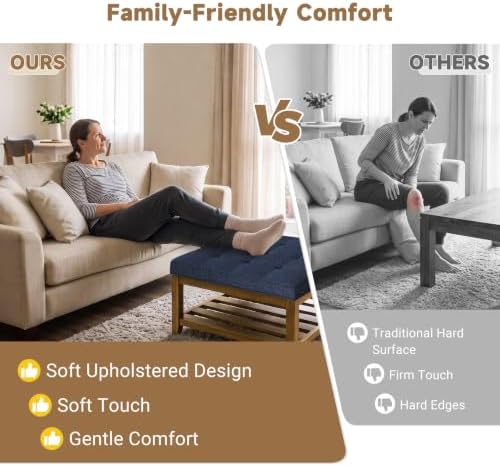 Befurtori Ottoman with Storage Bench, Linen Ottoman Coffee Table - Image 5