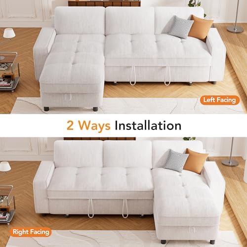 Sunny Heart Chenille Sleeper Sofa Bed, Pull Out Couch Bed - Image 7