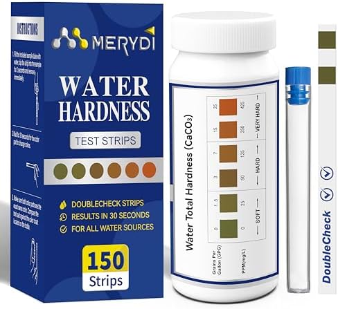 Water Hardness Test Kit, 150 Strips-Double Color Pads by MERYDI
