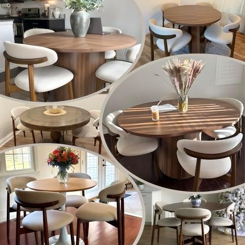 COLAMY Wooden Dining Chairs Set of 2, Upholstered Kitchen Side Chair - Image 3