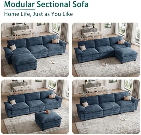 108" Modular Sectional Couch, L Shaped Cloud Sofa - Image 6