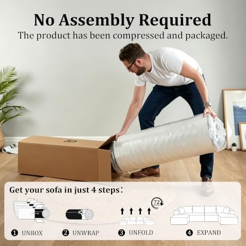 92.5" Modular Sectional Sofa, L-Shaped Cloud Couch - Image 5