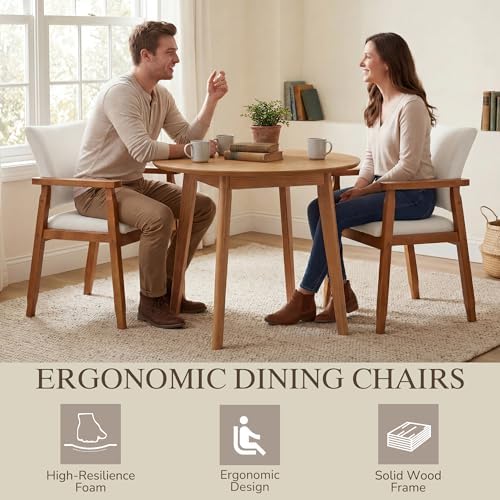 GOTMINSI Mid-Century Modern Linen Dining Chair - Image 3