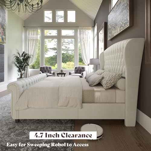 AMERLIFE California King Upholstered Sleigh Bed Frame - Image 6