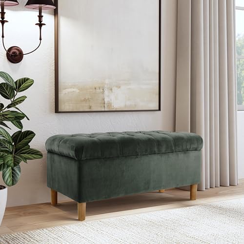 HomePop 40" Ainsley Button Tufted Storage Bench - Image 4