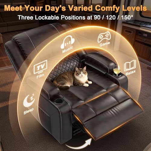 Oversized Manual Recliner Chair, 3X Reclining Sofa Chairs - Image 3