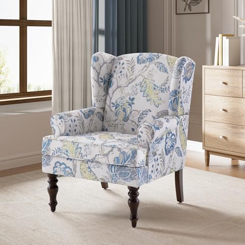 High Back Wingback Accent Chair, Upholstered Single Armchair Sofa - Image 3