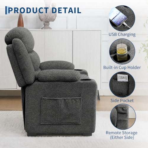 Garvee Oversized Power Recliner Chair 26" Seat Remote & Memory Presets - Image 6