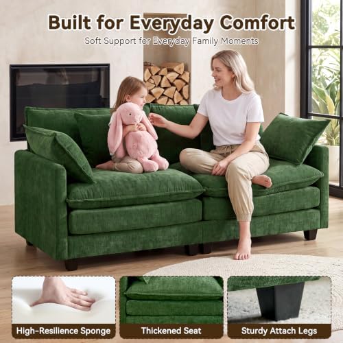77" Cloud Chenille Loveseat Sofa Couch - Image 4