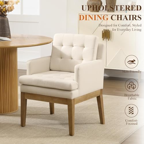 Upholstered Tufted Dining Chairs - Image 3