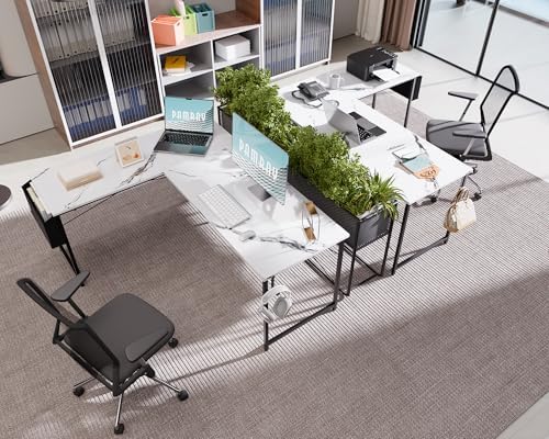 Pamray 64.5 Inch Reversible L Shaped Gaming Desk Large Corner Computer Desk - Image 2