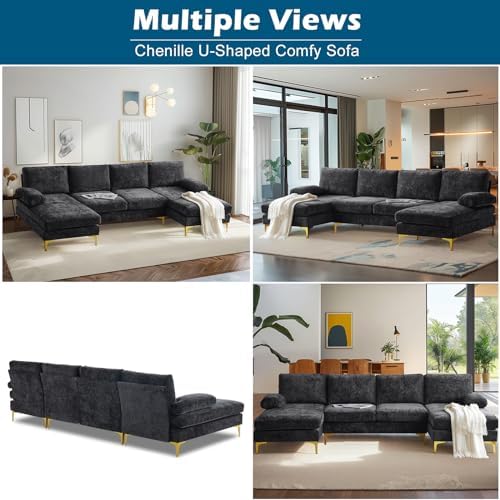VINGLI 110" Large U-Shape Sectional Sofa Couch - Image 6