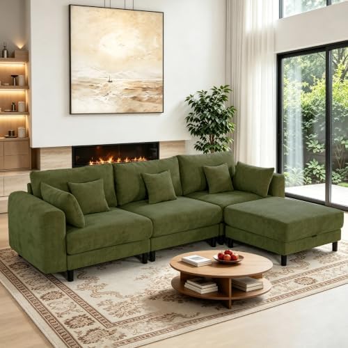 112.4'' Cloud Couch, L Shaped Modular Sectional Sofa by MastonHome