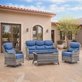 Swivel Patio Chairs sofa Set of 4 by Bellefurn