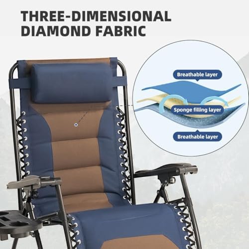 Zero Gravity Chair Set of 4 Oversized Padded Recliner - Image 5