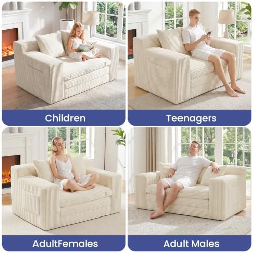 54” Boneless Couch Sofa Bed, Loveseat Cloud Couch, Sleeper Sofa - Image 5