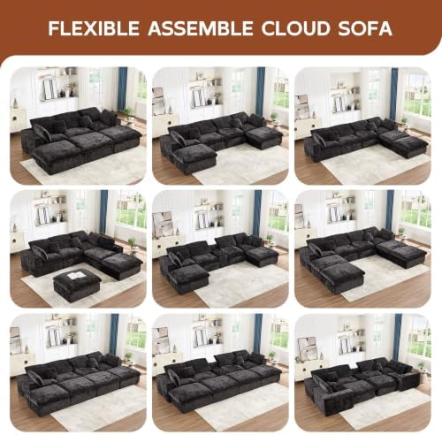 82" Oversized Loveseat Sofa, Deep Seat Boneless Sectional Couch, Modern Cloud - Image 3
