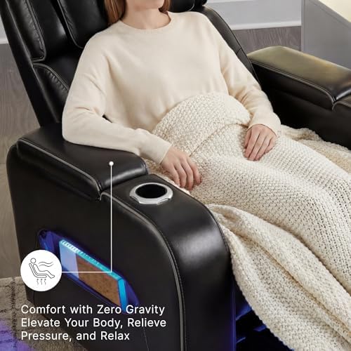 Signature Design by Ashley Leather Power Recliner Chair, Zero Gravity - Image 4