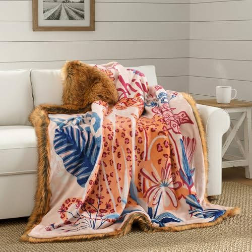 HORIMOTE HOME Reversible Faux Fur Throw Blanket, - Image 7