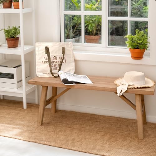 SwallowLiving 43" Solid Wood Entry Bench - Image 4