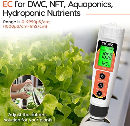 YINMIK PH Meter, Digital 4 in 1 PH EC TDS Temp Meter - Image 4