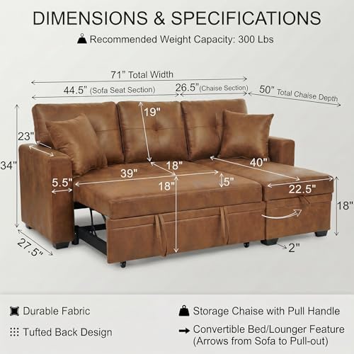 TYBOATLE Convertible Sofa Bed Couch - Image 2