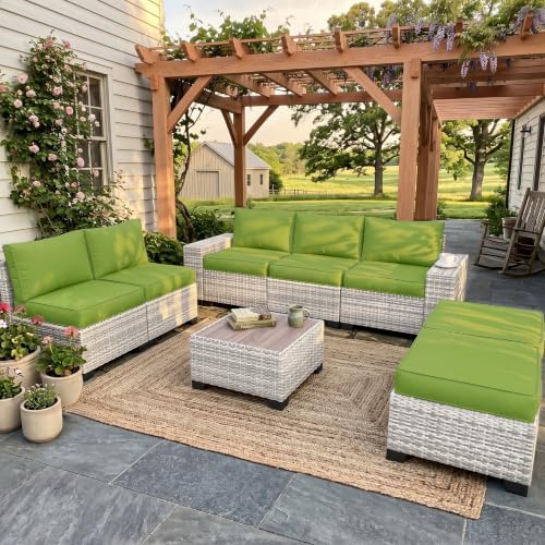 Outdoor Patio Furniture Set PE Wicker Rattan Outdoor Sectional Sofa - Image 6