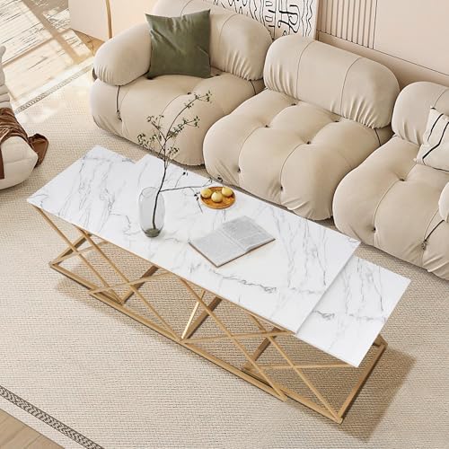 Modern Nesting Coffee Table Set of 3, Faux Marble Top - Image 5