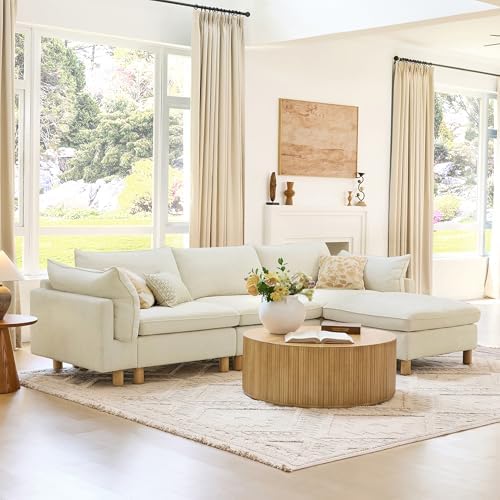 CHITA 127" Large Sectional Sofa, Modular Cloud Couch, 5 Seater - Image 4