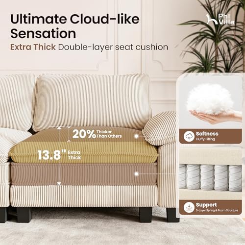 PHI VILLA 3-Piece Modular Loveseat & Sofa Set - Image 3