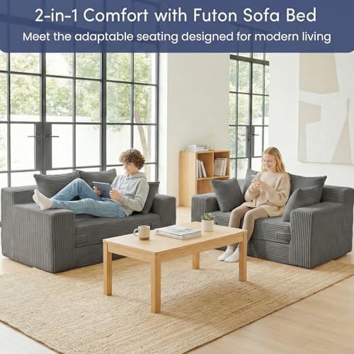 cidludto Boneless Couch Loveseat Sleeper, Convertible Sofa Bed Folding Couch - Image 3
