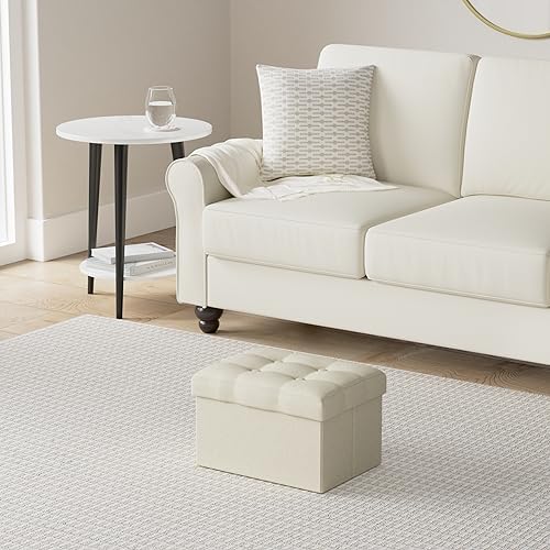 LINMAGCO Ottoman with Storage Small Foot Rest Stool Under Desk Stool Short - Image 2