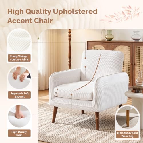 VINGLI Mid Century Modern Low Back Accent Chair - Image 4