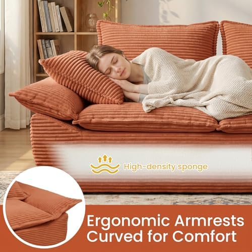 56" Boneless Loveseat, 2-Seater Boneless Sofa - Image 4