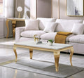 White and Gold Faux Marble Coffee Table Modern Centre Table by Henf