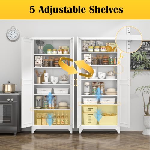 SteeLoong 75”Metal Pantry Storage Cabinet - Image 4