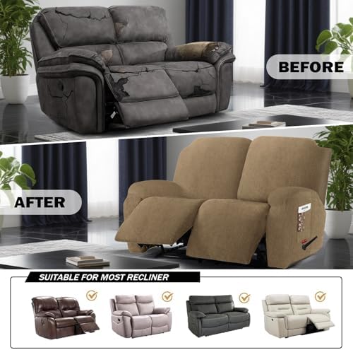 4 Pieces Stretch Recliner Loveseat Covers - Image 4