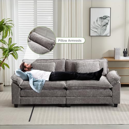 Oprisen 3 Pieces Cloud Couch Set, Upholstered Comfy Modular Sectional Sofa Deep - Image 4