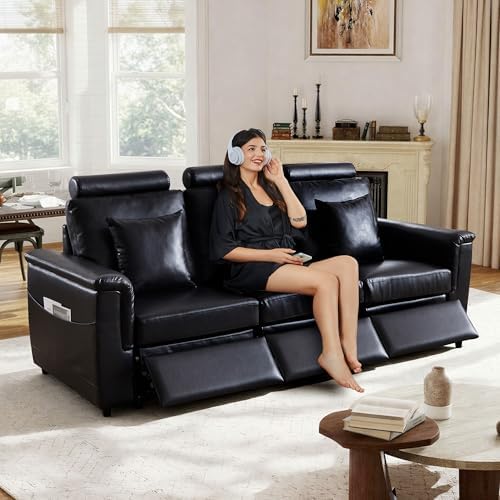 ORRD Power Reclining Sectional Sofa, Electric 3 Seat Recliner - Image 3