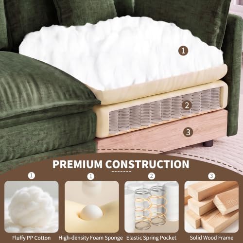 Tmsan 76.7" Green Cloud Loveseat Sofa - Image 6