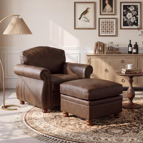 Traditional Faux Leather Chair by LANDASSYHOME