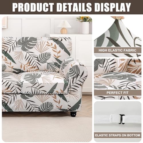 SearchI Stretch Sofa Cover Printed Couch Cover, Floral Pattern 4 Pieces Sofa - Image 2