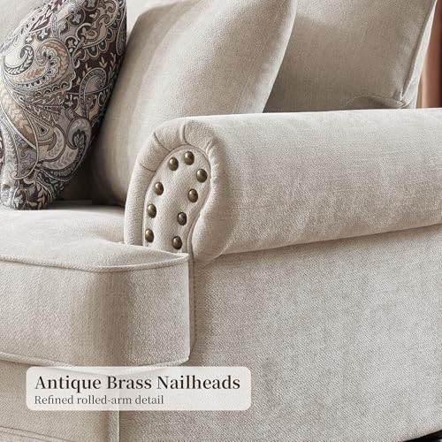 Modern Farmhouse Loveseat Sofa, Chenille Upholstery - Image 3