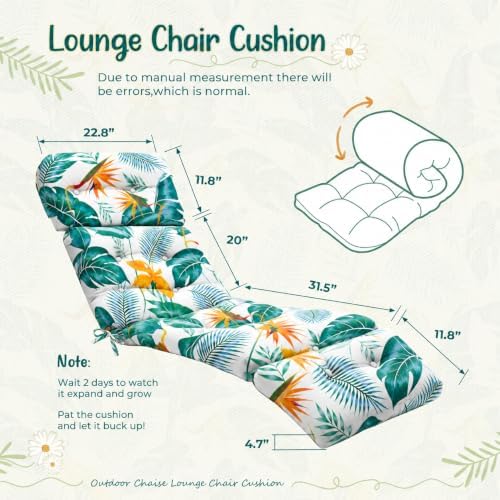 Outdoor Lounge Chair Cushions Set of 4 Waterproof 75.1 x 22.8 x 4.7" 8# - Image 3